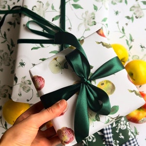 Wrapping Paper: Apple Chinoiserie Wrap {Christmas, Holiday, Birthday, Gift Wrap}