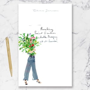 Personalized Notepad: Statement Pant Florist {To Do List, Fashion Illustration, Office Organization, Office Supplies, Grocery List}