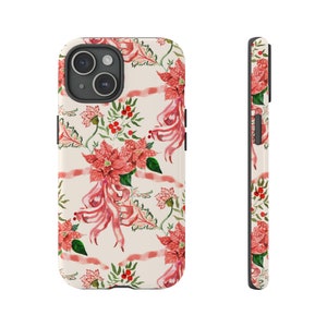 Coque de portable rose poinsettia Sofia (iPhone 15 à iPhone 11, Samsung Galaxy, Google Pixel