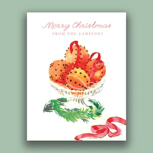 Cartões de Natal personalizados: Pommes D'Ambre {Cartões de cravo laranja, nossos primeiros cartões de Natal, cartões de Natal em família} Mulheres Pequenas