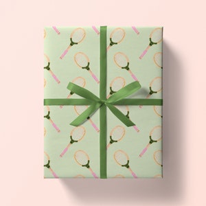 Wrapping Paper: Tennis Racquet {Christmas, Holiday, Birthday, Gift Wrap}