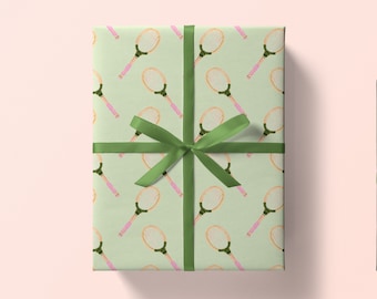 Wrapping Paper: Tennis Racquet {Christmas, Holiday, Birthday, Gift Wrap}