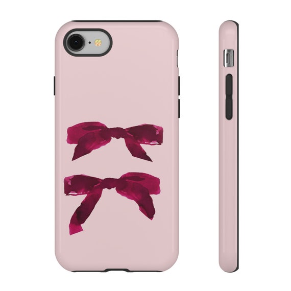 Burgundy Velvet Bow Phone Case (iphone 15, Samsung, Google Pixel