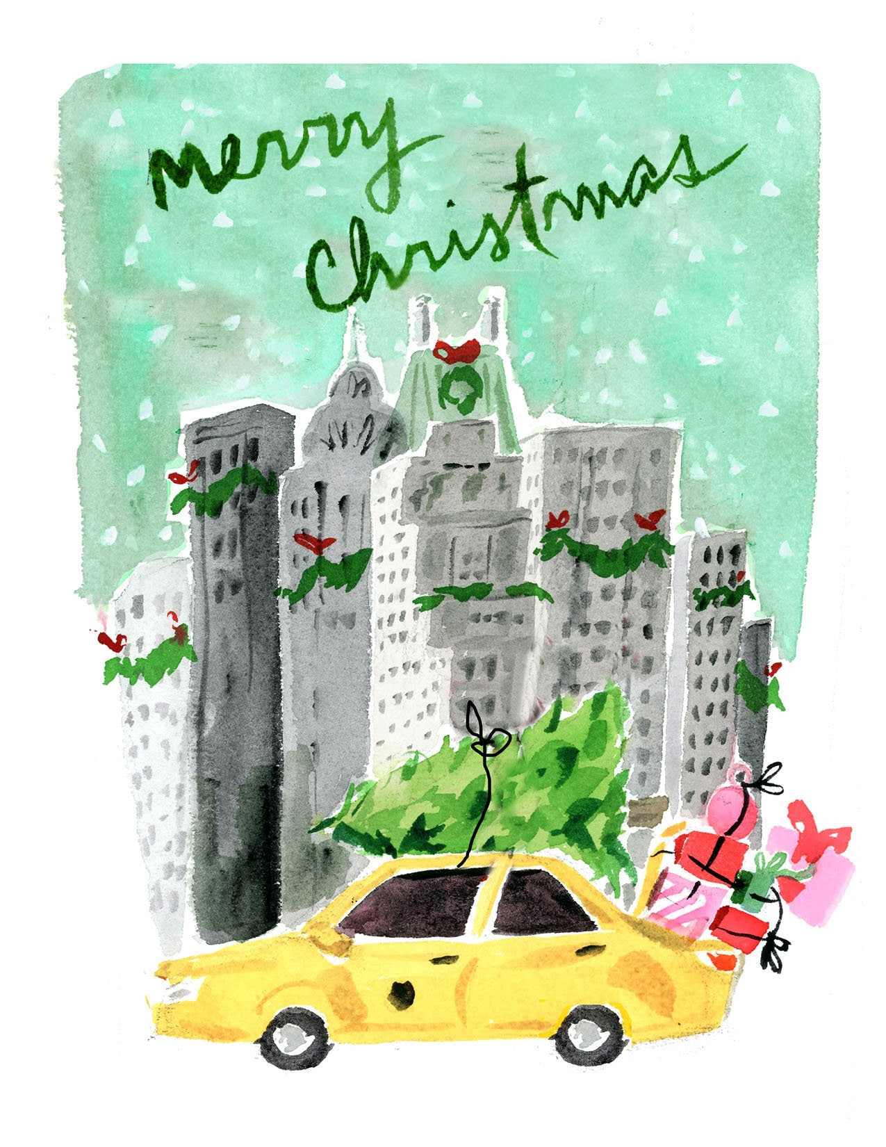 Illustrated christmas cards deals
