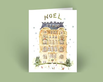Parisian Skaters: Set of Illustrated Christmas Cards { Fashion Christmas Card }