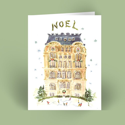Parisian Skaters: Set of Illustrated Christmas Cards { Fashion Christmas Card }