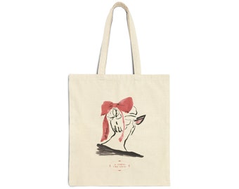 La Fille Francaise Pink Cotton Canvas Tote Bag