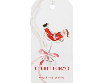 Personalized Christmas Gift Tags: Santa Holiday Coupe {Holiday Gift Tags}