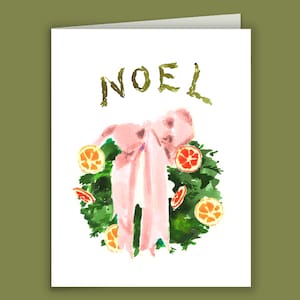 Biglietti di auguri natalizi: ghirlanda di arance fiocco rosa {Biglietti di chiodi di garofano arancioni, i nostri primi biglietti di Natale, biglietti di Natale per la famiglia} Piccole donne