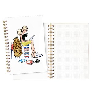 Gold Spiral Notebook: Retro Modern Reader