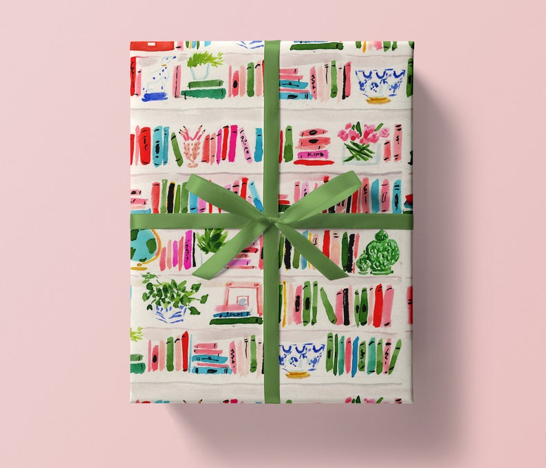 Papel de regalo: estantería brillante Navidad, vacaciones, cumpleaños, papel de regalo imagen 1