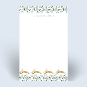 Personalized Notepad: Bunnies & Chintz Blue {Paper Notepad, To Do List, Illustration, Office Organization, Office Supplies, Grocery List}