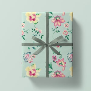 Chic Wrapping Paper: Midge Chinoiserie Gift Wrap (pink and green wrapping paper) {Christmas, Holiday, Birthday, Gift Wrap}