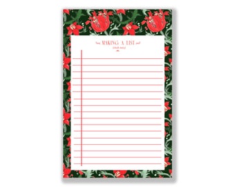 Holiday Checklist Notepad: Hunter Nouveau Floral