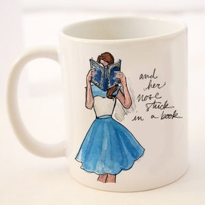 Coffee/Tea Mug: Modern Day Belle {11 oz Ceramic Mug} {Breakfast at Tiffany's, Fashion Illustration, Porcelain Mug, Cup}