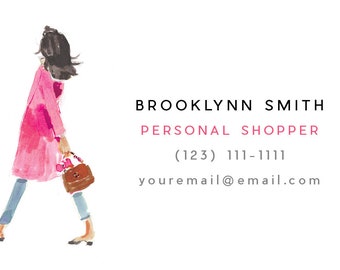 Custom Business/Calling Cards: Pink Coat