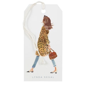 Personalized Gift Tags: Leopard Coat Headband Girl