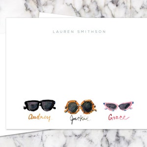 Personalized Stationery: Iconic Sunnies {Stationary Notecards, Personalized, Watercolor, Monogram, Custom, Fashion Drawing, Girly}