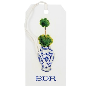 Personalized Gift Tags: Topiary Ginger Jar Monogrammed