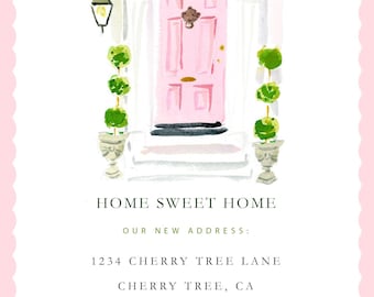 The Pink Door Moving Announcements (Moving Card, Moving announcement, Moving, Realtor, Real Estate Agent, New Home, Housewarming)