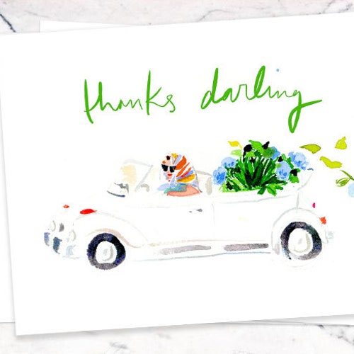 Thank You Cards: Speeding Into Spring stationary Notecards - Etsy