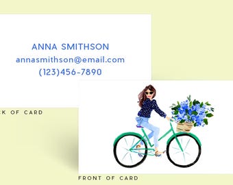 Custom Business/Calling Cards: Nantucket Bike Girl