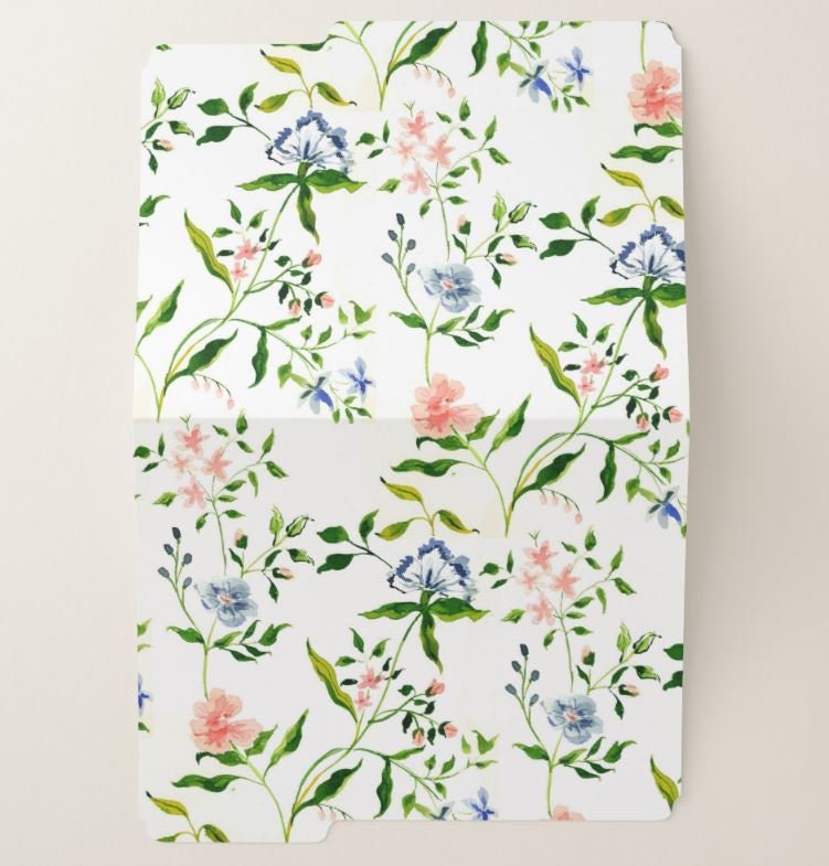 File Folders: Blush & Blue Floral - Etsy