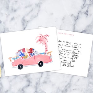 Personalized Stationery: Palm Springs {Stationary Notecards, Personalized, Watercolor, Custom, Fashion Drawing, Girly}