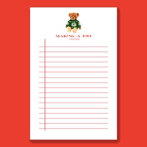 Urlaub Checkliste Notizblock: Weihnachtssweatshirt Teddy