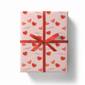 Wrapping Paper: Heart Words (Valentines Day, Fragonard)