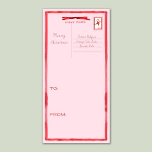 Personalized Christmas Gift Stickers: Postcard (Holiday Hotel)