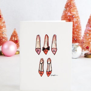 Set of Illustrated Christmas Cards: Fa La La Shoes { Fashion Christmas Card }