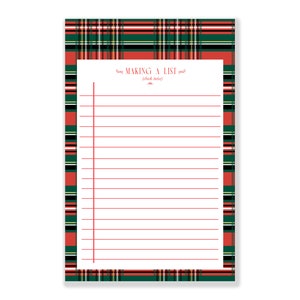 Urlaub Checklist Notizblock: Tartan