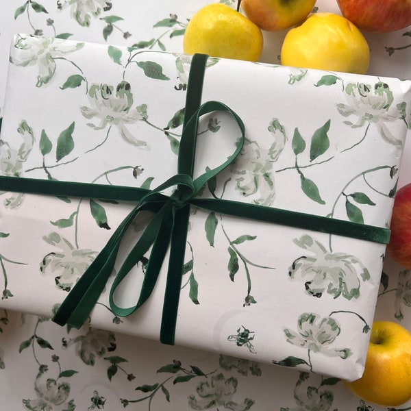 Peony Floral Wrapping Paper: Peony Floral Hunter Wrap {Christmas, Holiday, Birthday, Gift Wrap}