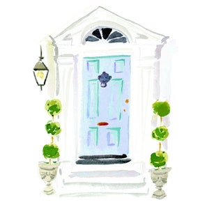 Art Print: The Blue Door {Wall Art, Housewarming Gift, Home Decorating, Original Painting, Watercolor, Wall Decor, Interior Design, Ideas}