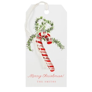 Personalized Christmas Gift Tags: Tinsel Candy Cane Gift Tag {Holiday Gift Tags}