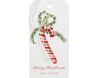 Personalized Christmas Gift Tags: Tinsel Candy Cane Gift Tag {Holiday Gift Tags}