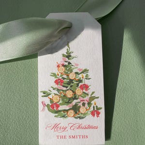 Gift Tags: Little Women Red Christmas Tree {Holiday Gift Tags} (Personalized)