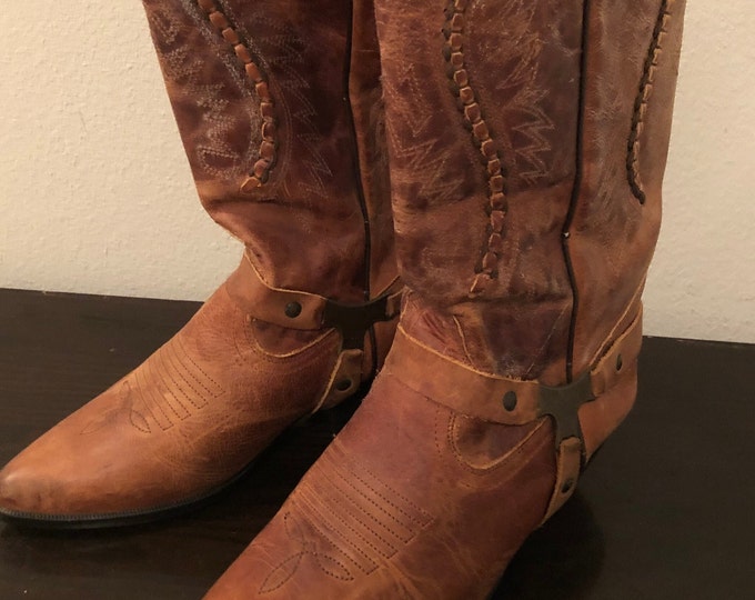 Leather Maine Woods Cowboy Boots  Vintage