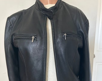 Sporty Black Leather Jacket