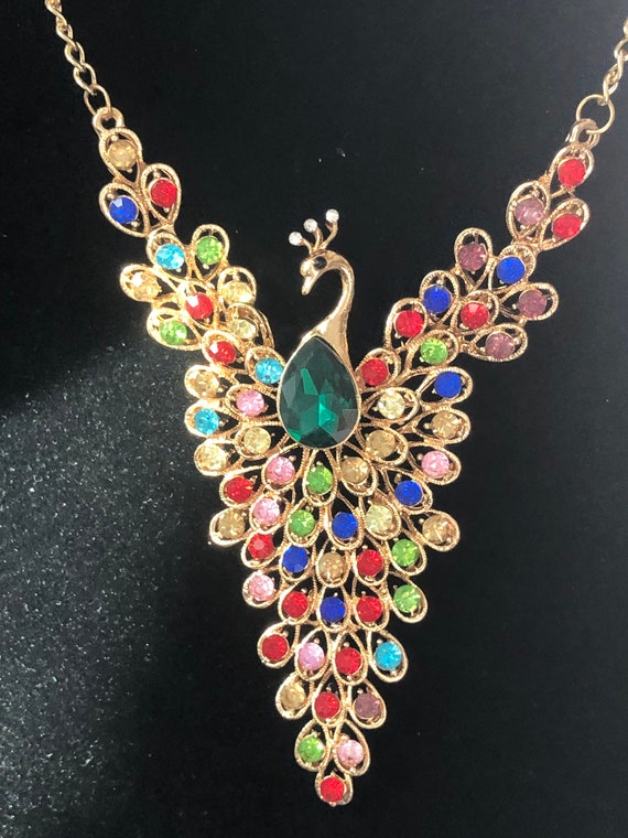 Peacock Jeweled Necklace - image 2