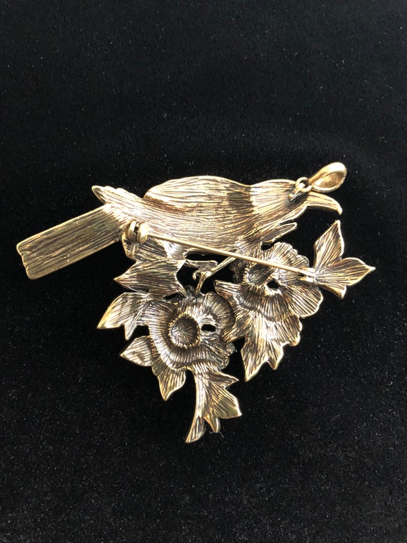 Rhinestone Bird Brooch - image 2