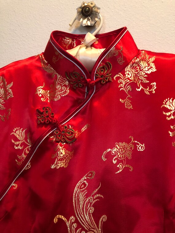 Asian Red Silk Dress - image 3