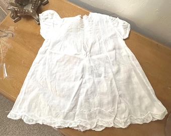 Vintage White Cotton Baby Dress