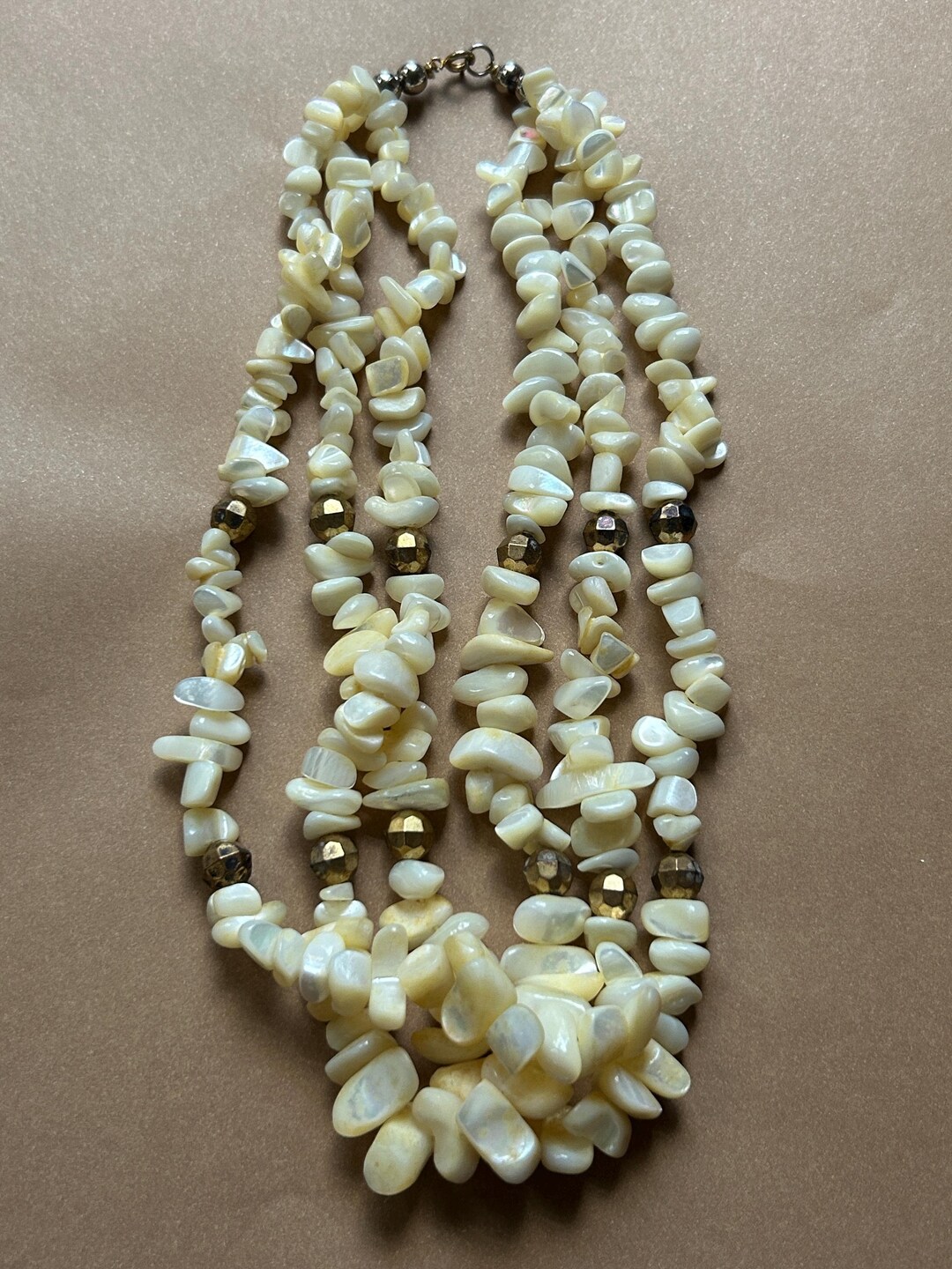 Mother of Pearl 3 Strand Necklace with Magnet Clasp
