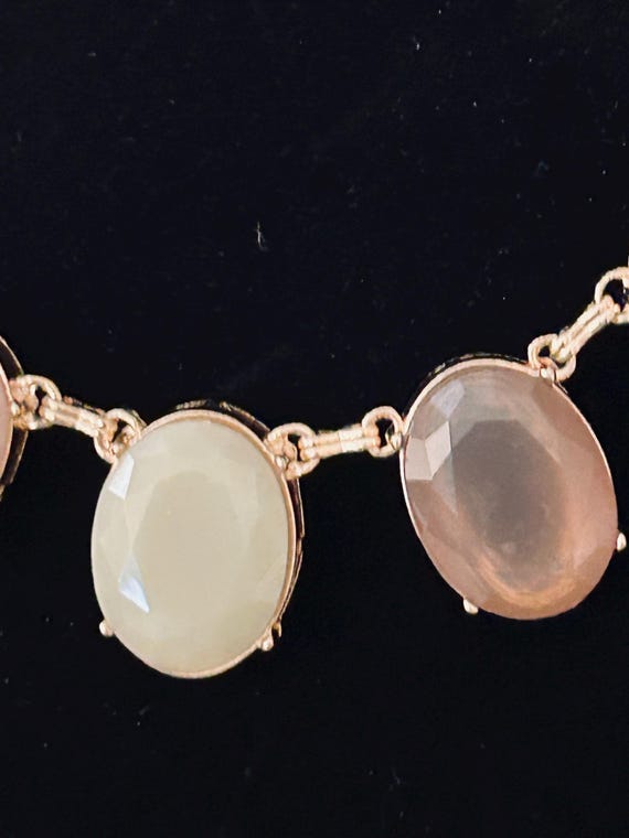 Talbots Gold and Lavender Statement necklace - image 4