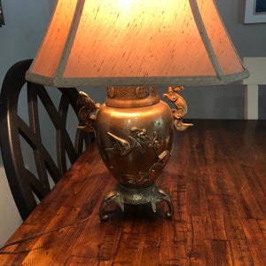 Dragon Lamp Asian Brass VINTAGE