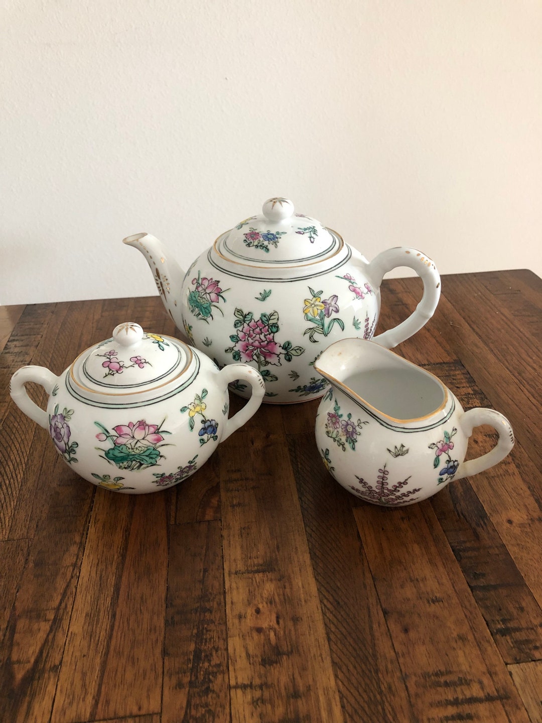 Floral Tea Server Set Etsy