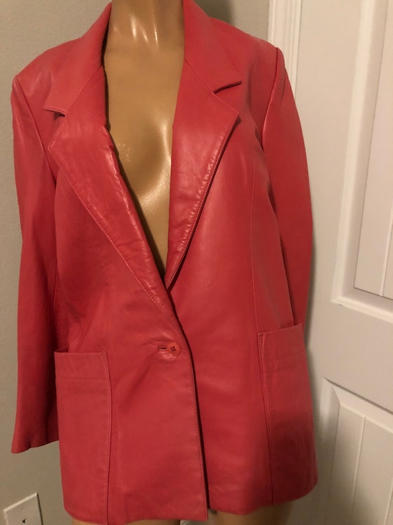 Leather Coat in Pink by Michael Hoban