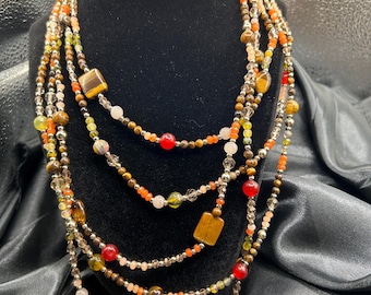 Vintage Agate, Tigers Eye Necklace